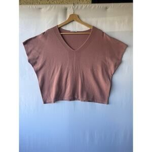 Vila Milano Mauve Lightweight Short Sleeve Dolman Sweater- Size XL